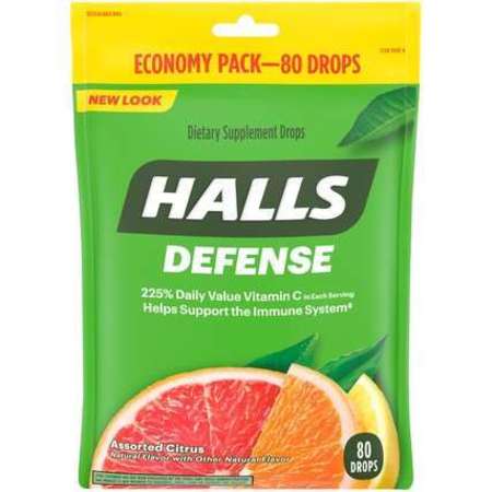 HALLS Halls Defense Assorted Citrus Cough Drops 80 Count, PK12 63789